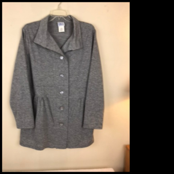 Soft Tiered T Knit Type Cardigan Jacket with Gathers Size L - Picture 1 of 5